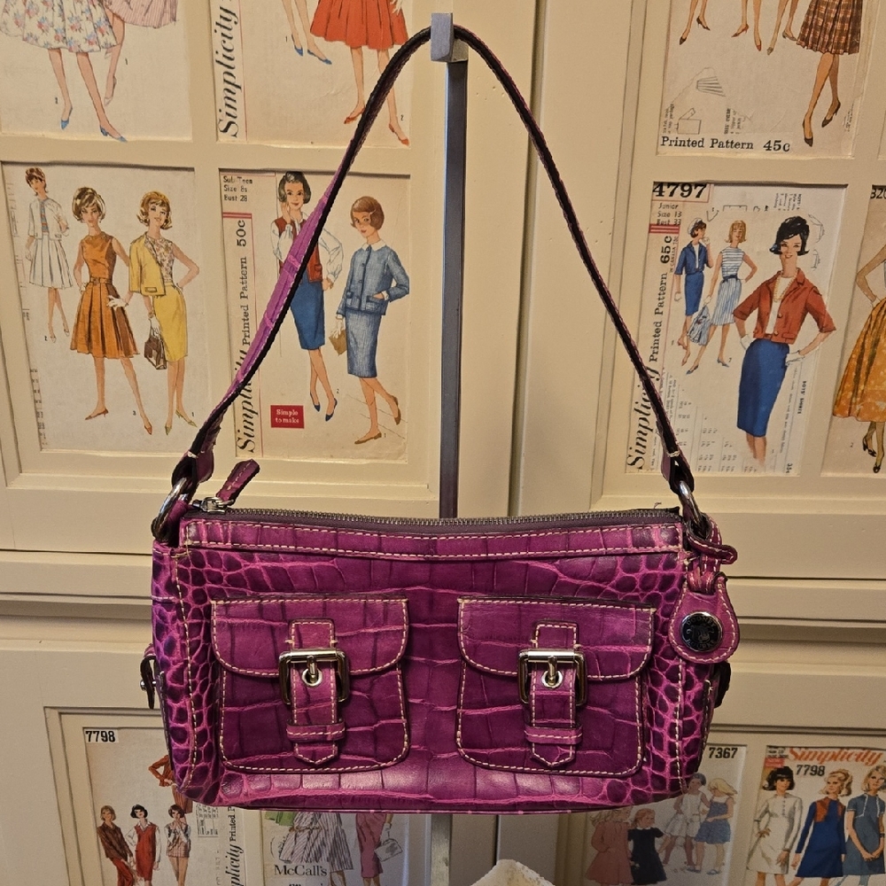 Dooney & Bourke purple textured shoulder bag